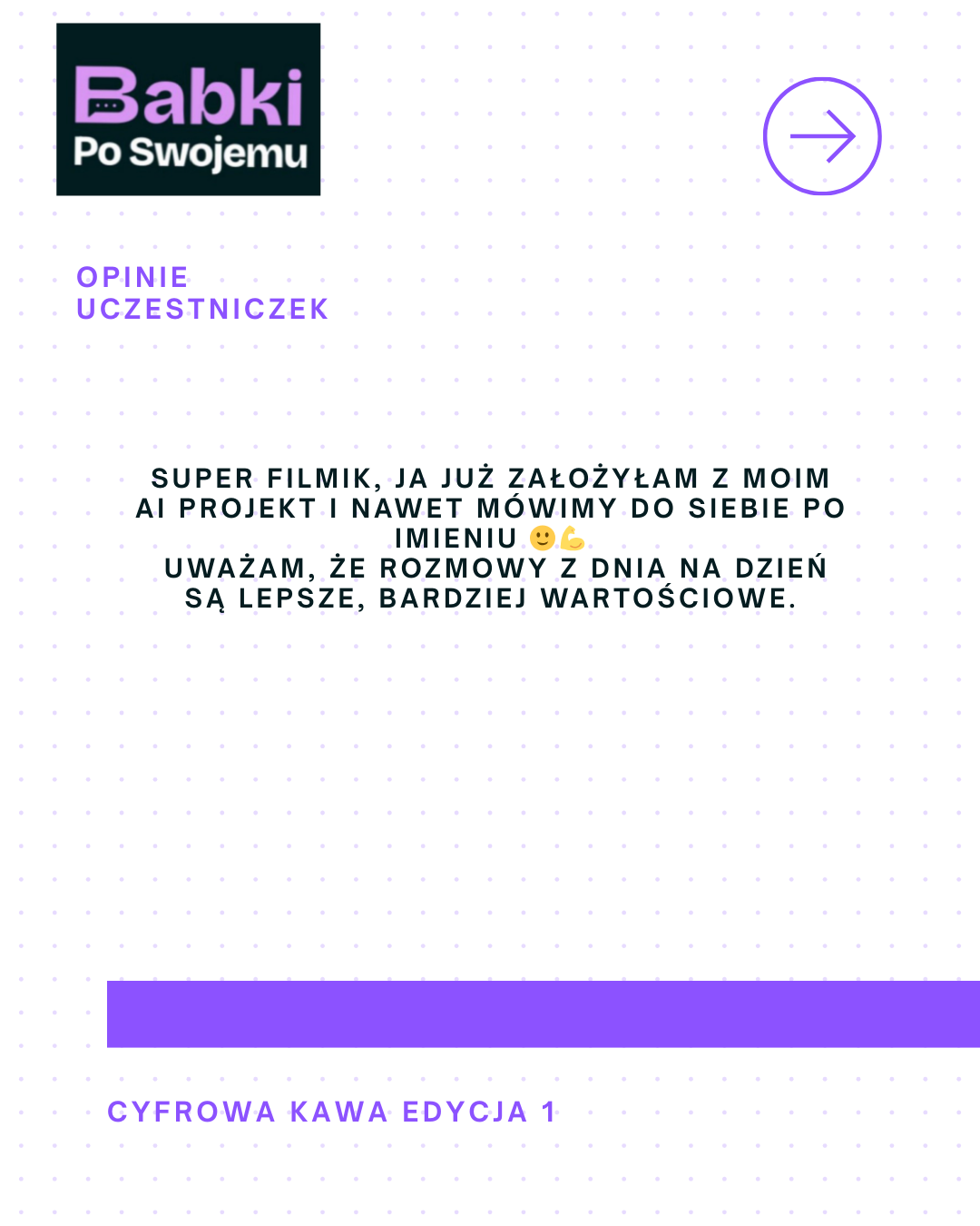 Opinia uczestniczki - Super filmik, już założyłam AI projekt