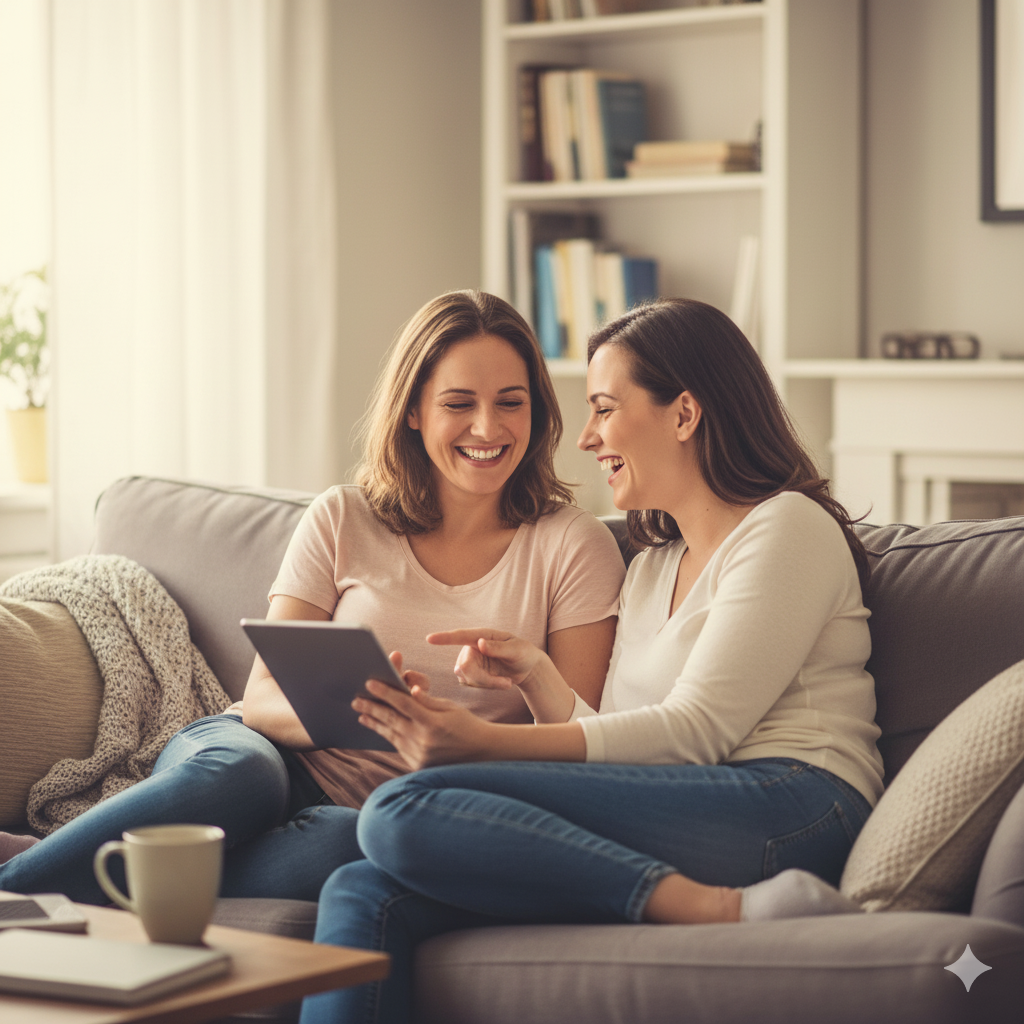 Kobiety uczące się razem przy tablecie